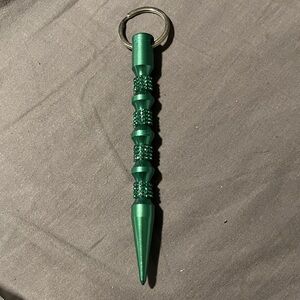 Green Rhinestone Self-Defense Keychain